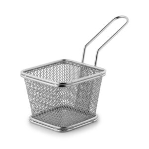 Mini frityrkorg i rostfritt, konisk stapelbar